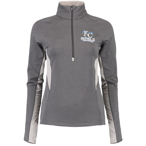 Kansas City Royals Under Armour Women's 2015 World Series Bound Half-Zip Performance Sweatshirt - Charcoal