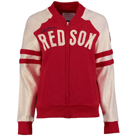 Boston Red Sox G-III Sports by Carl Banks Women's Wild Card Varsity Full-Zip Jacket - Red/Gold