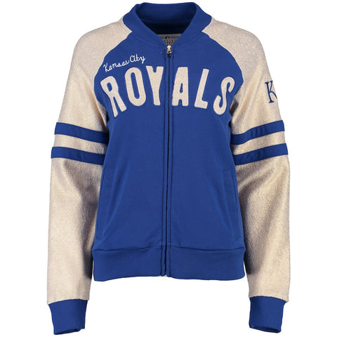 Kansas City Royals G-III Sports by Carl Banks Women's Wild Card Varsity Full-Zip Jacket - Royal/Gold