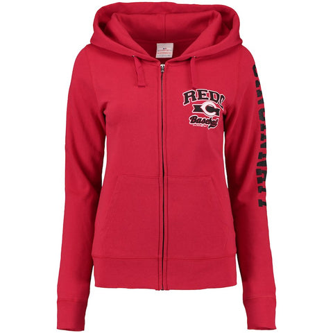 Cincinnati Reds 5th & Ocean by New Era Women's Full-Zip Hoodie - Red