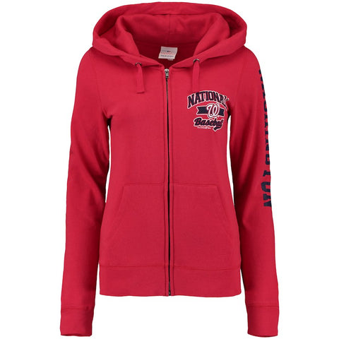 Washington Nationals 5th & Ocean by New Era Women's Full-Zip Hoodie - Red