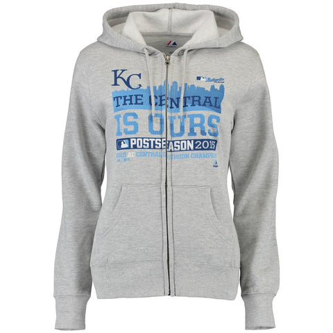 Kansas City Royals Majestic Women's Division Championship Is Ours Full-Zip Hoodie - Gray