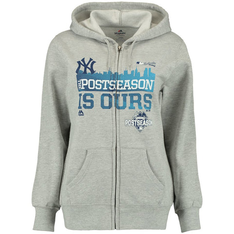 New York Yankees Majestic Women's Division Championship Is Ours Full-Zip Hoodie - Gray
