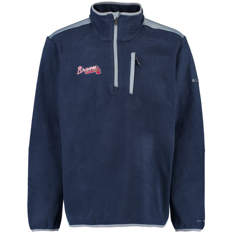 Atlanta Braves Columbia Crosslight II Omni-Heat Half-Zip Jacket - Navy
