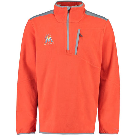 Miami Marlins Columbia Crosslight II Omni-Heat Half-Zip Jacket - Orange