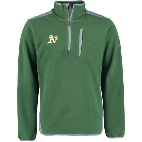Oakland Athletics Columbia Crosslight II Omni-Heat Half-Zip Jacket - Green