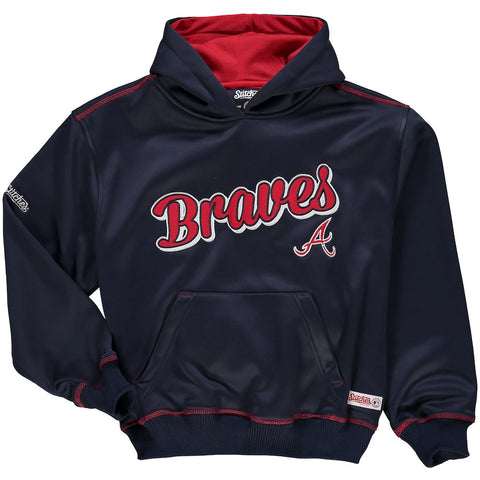 Atlanta Braves Stitches Youth Jumbo Pullover Hoodie - Navy