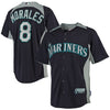 Kendrys Morales Seattle Mariners Majestic Mesh Batting Practice Button-Up Cool Base Jerseys - Navy