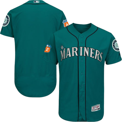 Seattle Mariners Majestic Alternate 2016 Spring Training Flex Base Authentic Collection Team Jersey - Green