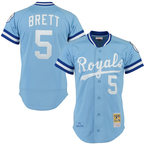 George Brett Kansas City Royals Mitchell & Ness Throwback Authentic Jersey - Light Blue