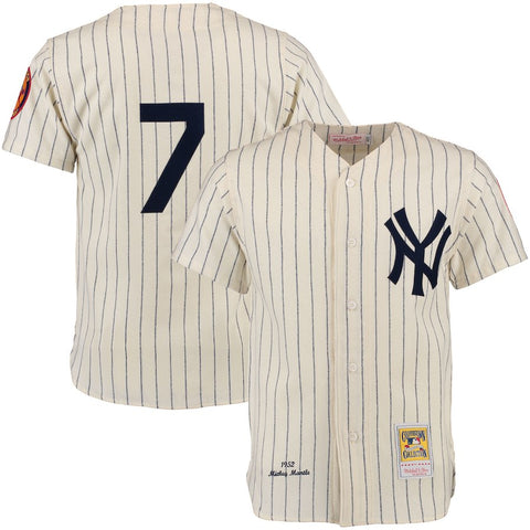 Mickey Mantle New York Yankees Mitchell & Ness Throwback Authentic Jersey - Cream