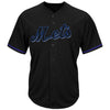 New York Mets Majestic Big & Tall Pop Fashion V-Neck Jersey - Black