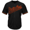 Baltimore Orioles Majestic Big & Tall Pop Fashion V-Neck Jersey - Black