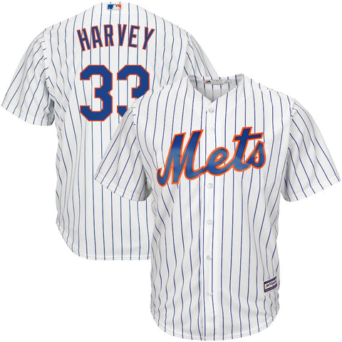 Matt Harvey New York Mets Majestic Big & Tall Official Cool Base Player Jersey - White/Royal