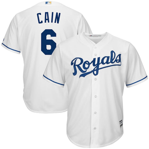 Lorenzo Cain Kansas City Royals Majestic Big & Tall Official Cool Base Player Jersey - White