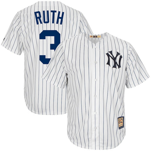 Babe Ruth New York Yankees Majestic Big & Tall Cooperstown Cool Base Player Jersey - White