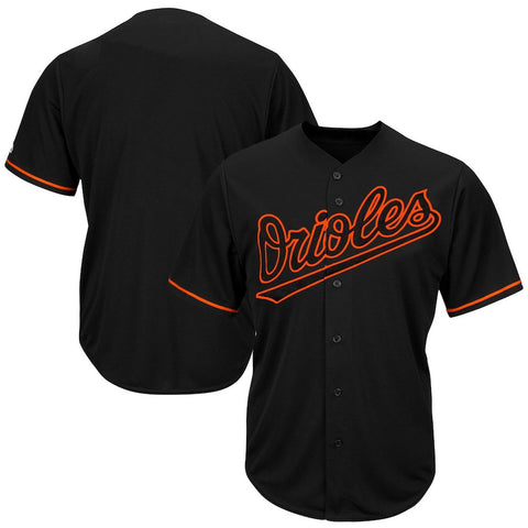 Baltimore Orioles Majestic Big & Tall Pop Fashion V-Neck Jersey - Black