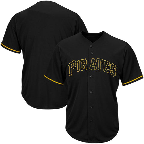 Pittsburgh Pirates Majestic Big & Tall Pop Fashion V-Neck Jersey - Black