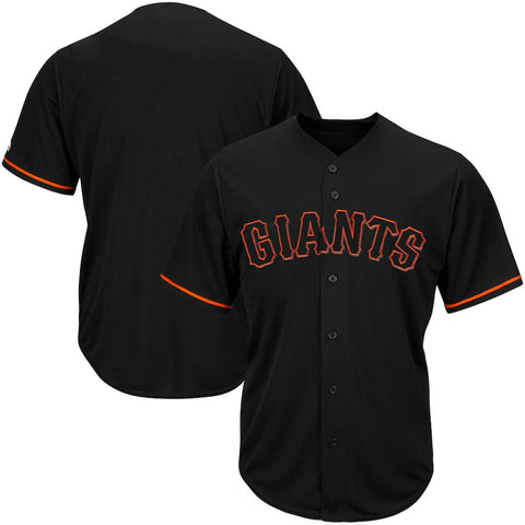 San Francisco Giants Majestic Big & Tall Pop Fashion V-Neck Jersey - Black