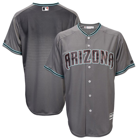 Arizona Diamondbacks Majestic Official Cool Base Jersey - Gray/Teal