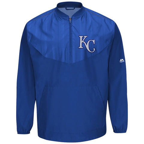 Kansas City Royals Majestic Big & Tall Cool Base On-Field Training Jacket - Royal