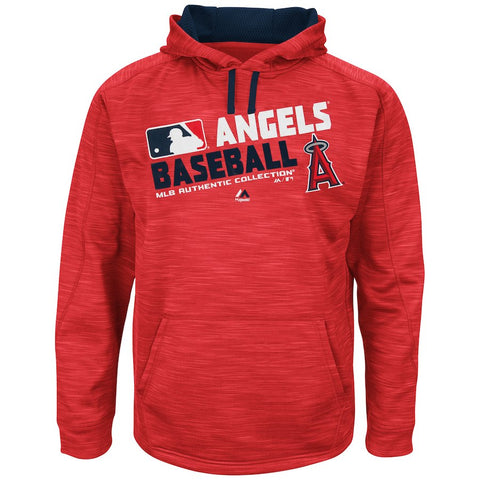 Los Angeles Angels Majestic Big & Tall On-Field Team Choice Streak Therma Base Fleece Hoodie - Red