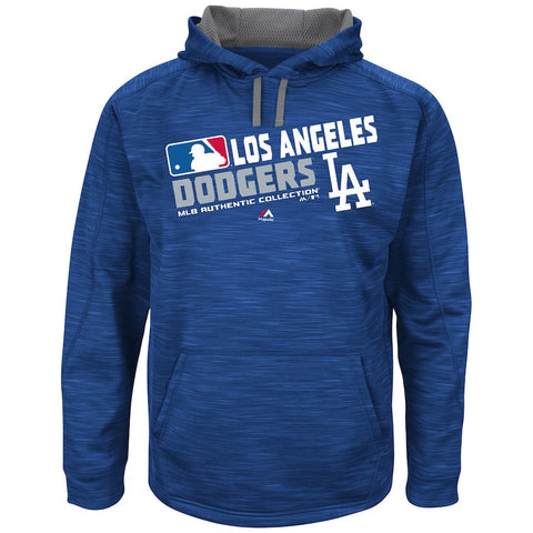 Los Angeles Dodgers Majestic Big & Tall On-Field Team Choice Streak Therma Base Fleece Hoodie - Royal