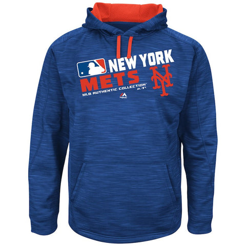 New York Mets Majestic Big & Tall On-Field Team Choice Streak Therma Base Fleece Hoodie - Royal