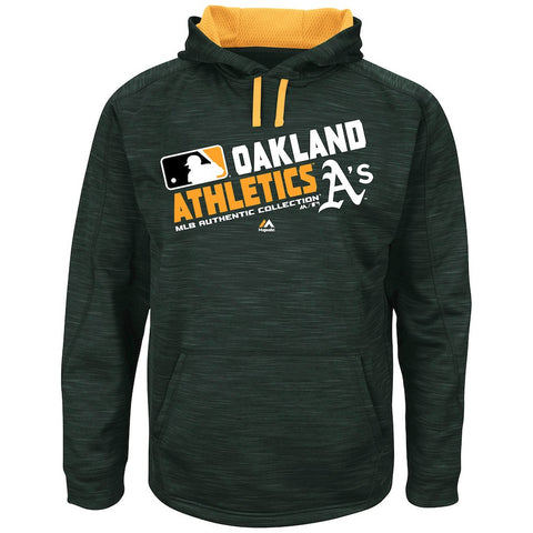 Oakland Athletics Majestic Big & Tall On-Field Team Choice Streak Therma Base Fleece Hoodie - Green