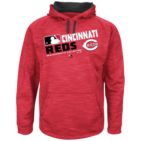 Cincinnati Reds Majestic Big & Tall On-Field Team Choice Streak Therma Base Fleece Hoodie - Red