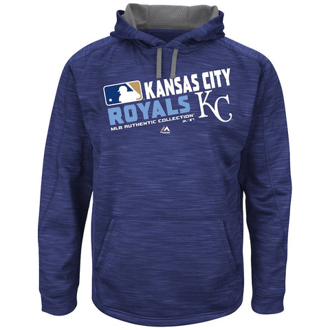 Kansas City Royals Majestic Big & Tall On-Field Team Choice Streak Therma Base Fleece Hoodie - Royal