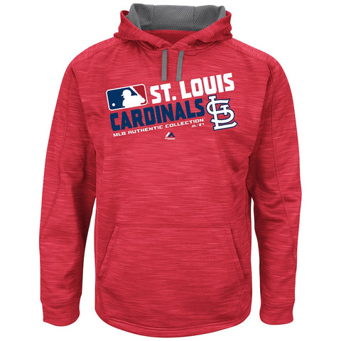 St. Louis Cardinals Majestic Big & Tall On-Field Team Choice Streak Therma Base Fleece Hoodie - Red