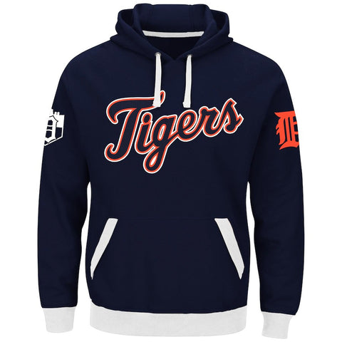 Detroit Tigers Majestic Big & Tall Third Wind Hoodie - Navy
