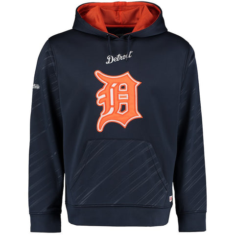 Detroit Tigers Stitches Pullover Fleece Hoodie with Contrast Hood - Navy