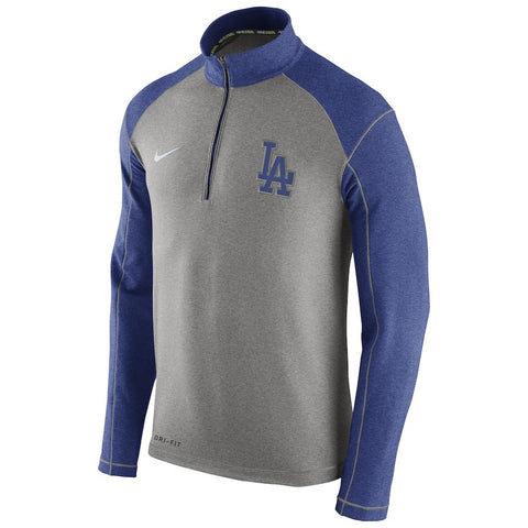 Los Angeles Dodgers Dri-FIT Touch Fleece Half-Zip Sweatshirt - Gray/Royal