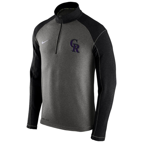 Colorado Rockies Dri-FIT Touch Fleece Half-Zip Sweatshirt - Gray/Black