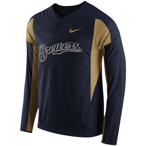 Milwaukee Brewers Long Sleeve Windbreaker - Navy
