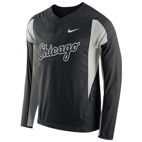 Chicago White Sox Long Sleeve Windbreaker Jacket - Black