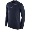 Atlanta Braves Waffle Crewneck Sweatshirt - Navy