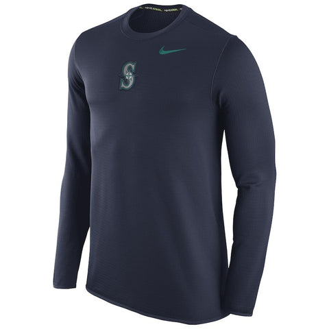 Seattle Mariners Waffle Crewneck Sweatshirt - Navy