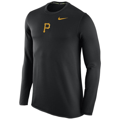 Pittsburgh Pirates Waffle Crewneck Sweatshirt - Black