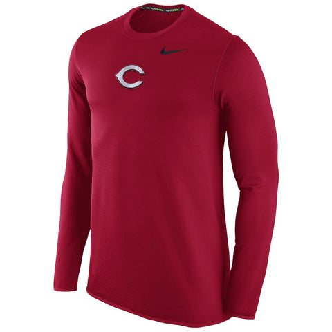 Cincinnati Reds Waffle Crewneck Sweatshirt - Red