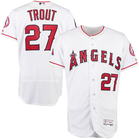 Mike Trout Los Angeles Angels Majestic Home Flex Base Authentic Collection Player Jersey