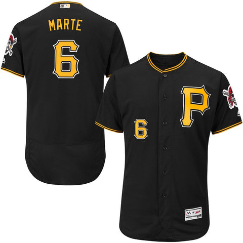 Starling Marte Pittsburgh Pirates Majestic Flex Base Authentic Collection Player Jersey - Black