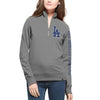 Los Angeles Dodgers '47 Women's Shimmer Cross-Check Quarter-Zip Sweatshirt - Gray