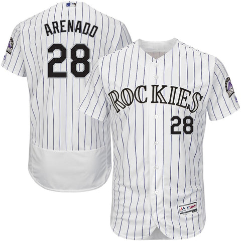 Nolan Arenado Colorado Rockies Majestic Home Flex Base Authentic Collection Player Jersey - White/Purple