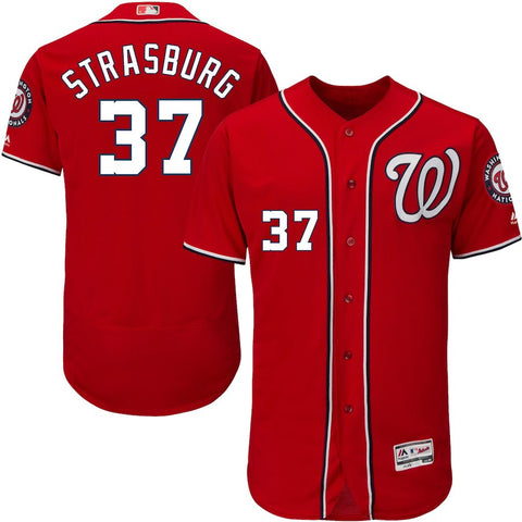 Stephen Strasburg Washington Nationals Majestic Alternate Flex Base Authentic Collection Player Jersey - Scarlet