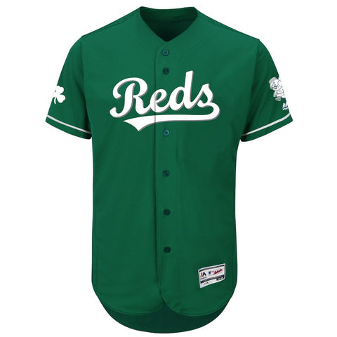 Cincinnati Reds Majestic 2018 St. Patrick's Day Flex Base Authentic Collection Celtic Team Jersey