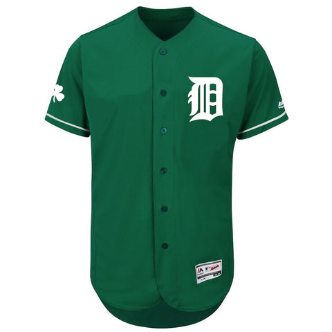 Detroit Tigers Majestic 2018 St. Patrick's Day Flex Base Authentic Collection Celtic Team Jersey