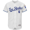 Lorenzo Cain Kansas City Royals Majestic Home Los Reales Flex Base Authentic Collection Player Jersey - White